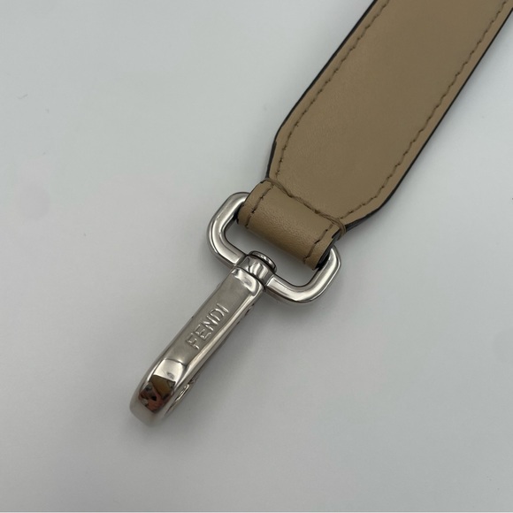 (SOLD) Fendi Monogram Embossed Beige/Red Leather Tresor Drawstring Bucket Bag - Picture 16 of 17